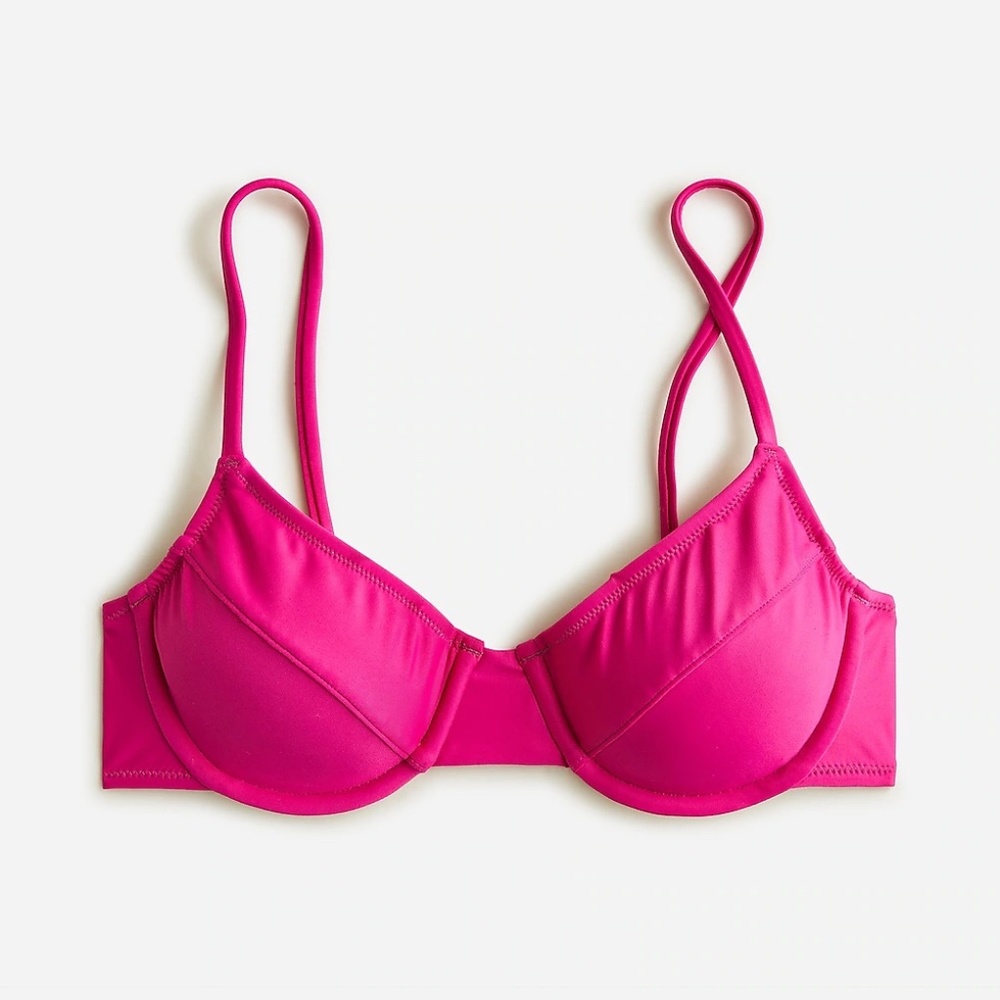 NWT J Crew 1993 underwire bikini top Fuchsia 34D